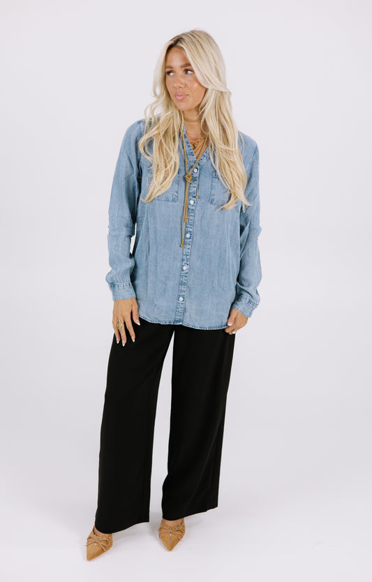 Blue Ember Button Up