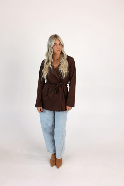 The Elara Wrap Blazer