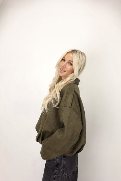 Olive Ridge Suede Zip