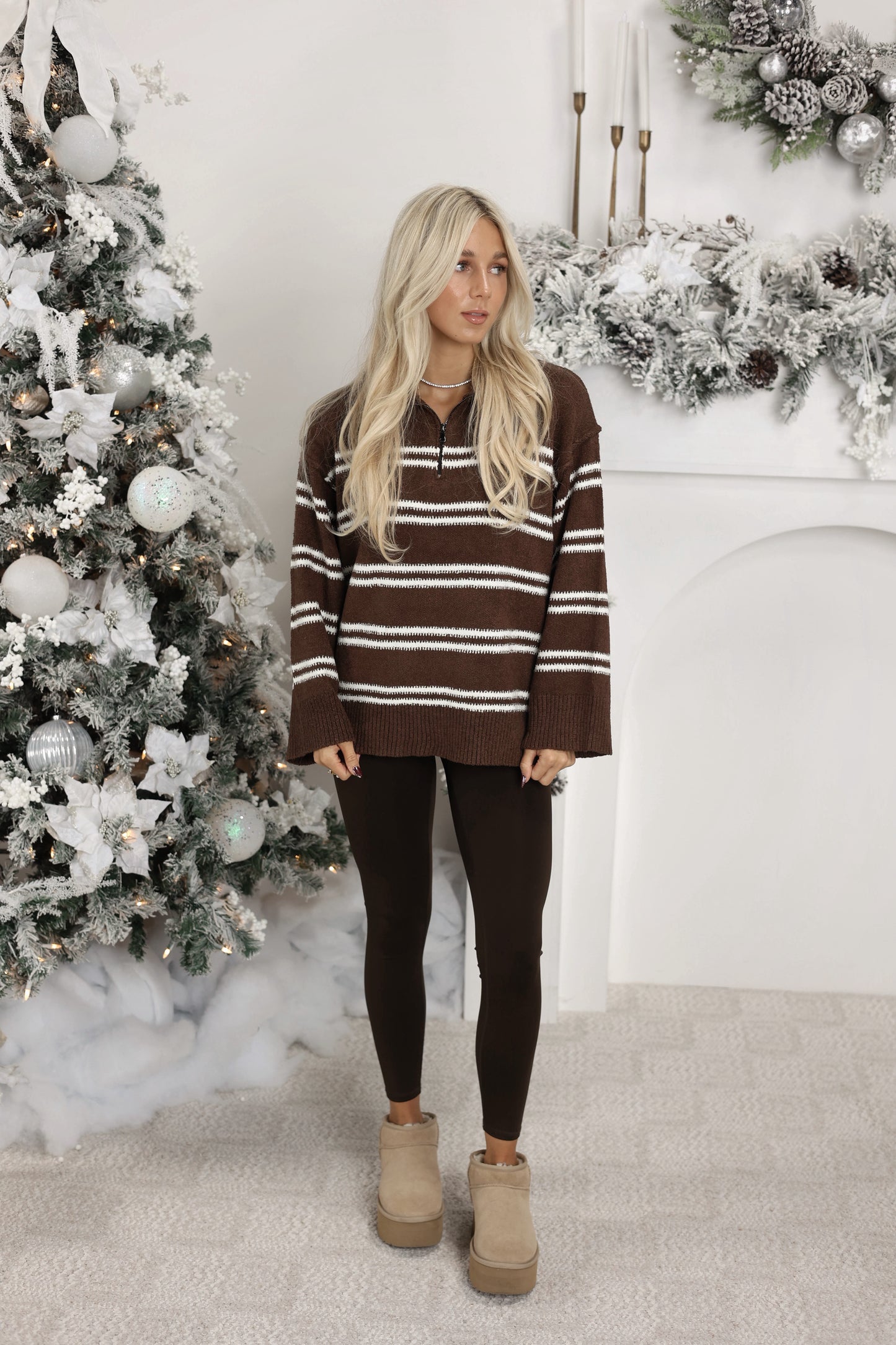 Oatmeal Half-Zip Sweater