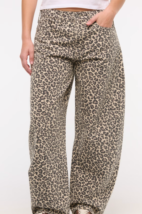 Cheetah Barrel Jeans