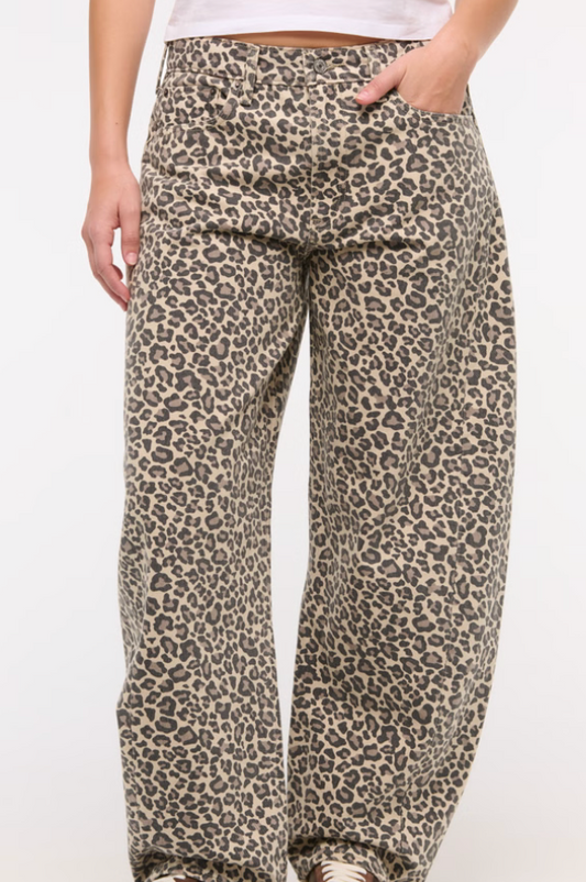 Cheetah Barrel Jeans
