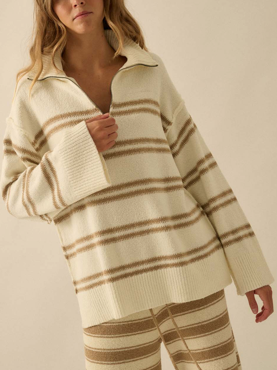 Oatmeal Half-Zip Sweater