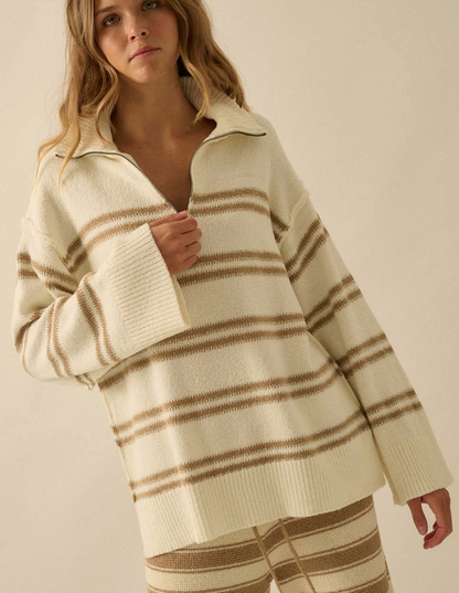 Oatmeal Half-Zip Sweater